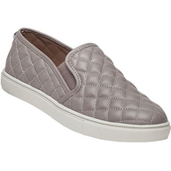 grey quilted leather steve madden flat