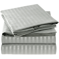 silver striped sheets set 