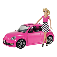barbie with pink car