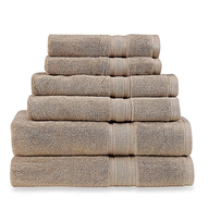 beige bath hand face towel set