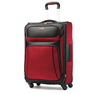 black and red luggage 