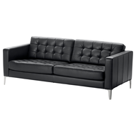 black leather sofa