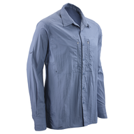 blue long sleeve button down