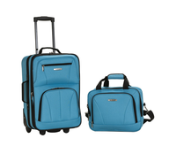 blue luggage