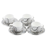 cup set silver white