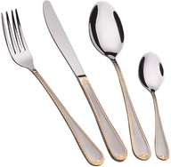 flatware silverware gold set