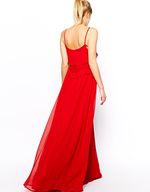 mango red strappy maxi dress