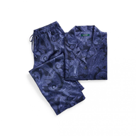 ralph lauren navy paisley satin pajama set womens 