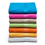 stack of colorful towels