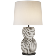 white black table lamp