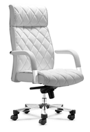 white leather desk chair
