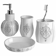 white vintage bathroom set